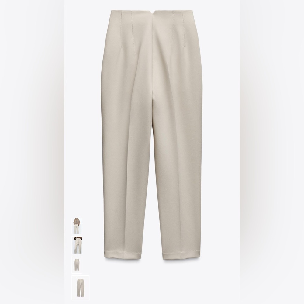 Zara Cream High Waisted Pants - Picture 2 of 12